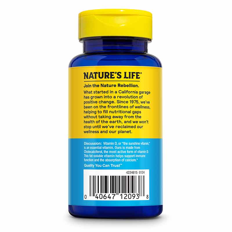 D-3 50 Mcg (2000 IU), 120 Softgels, by Natures Life, image #2