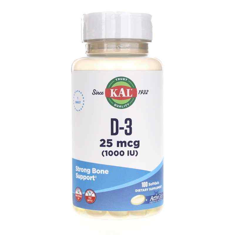D-3 25 Mcg (1000 IU) ActivGels, by Kal