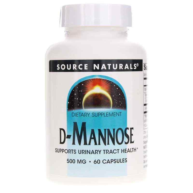 D-Mannose 500 Mg, 60 Capsules, by Source Naturals