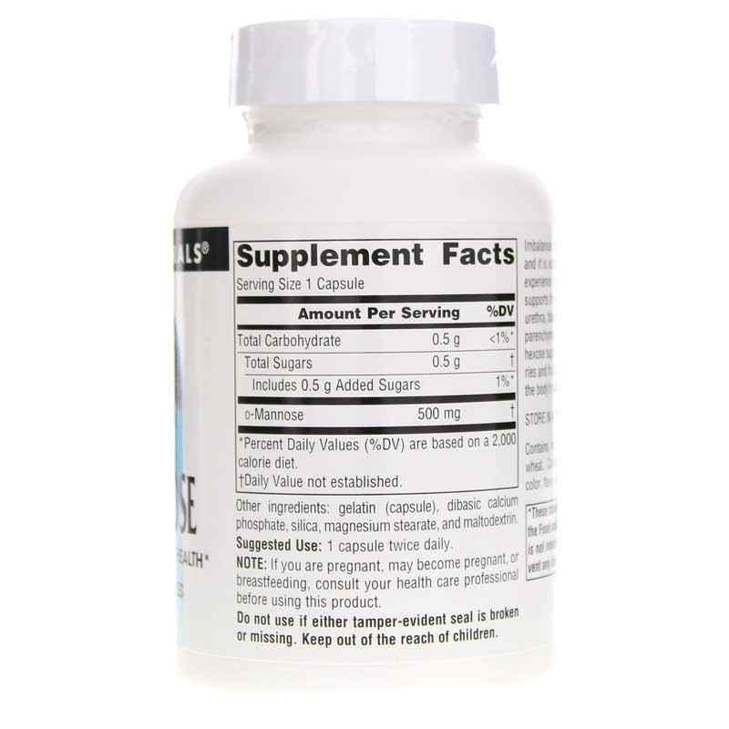 D-Mannose 500 Mg, 60 Capsules, by Source Naturals, image #2