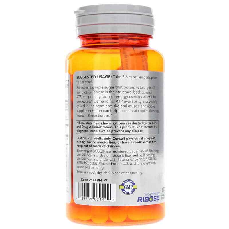 D-Ribose 750 Mg, 60 Veg Capsules, by NOW Foods, image #3