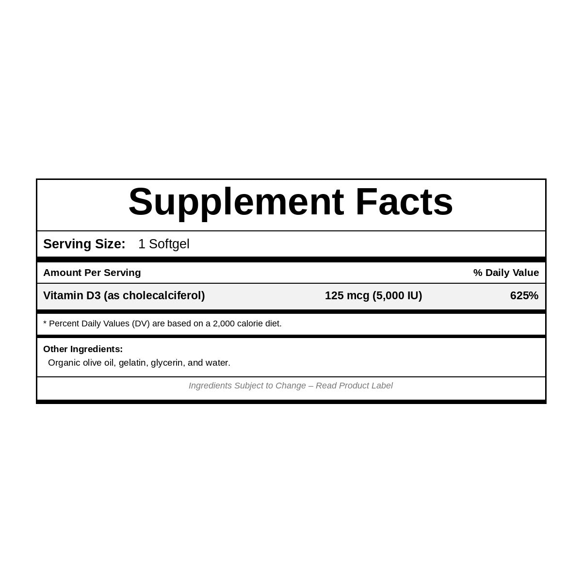 D3 5000, 120 Softgels, by NutriDyn