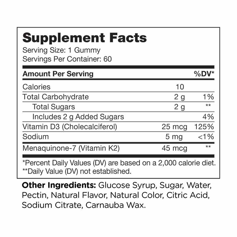 D3 & K2 Gummies, 60 Gummies, by Chapter One, image #5