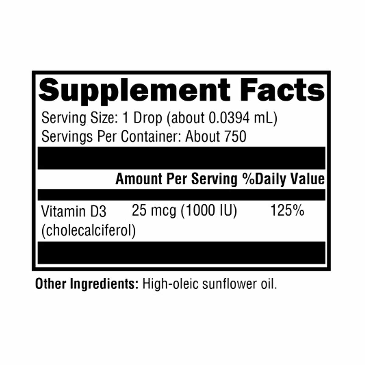 D3 Liquid 1,000 IU, 1 Fl Oz, by Xymogen