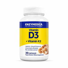 D3 + Vitamin K2, 30 Veg Capsules, by Enzymedica