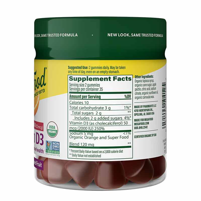 D3 Wellness Gummies, Mixed Fruit, by Megafood, image #2