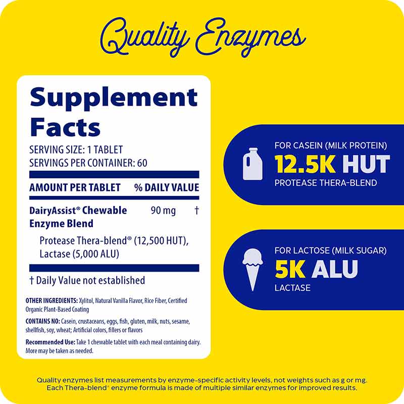 Dairy Assist Chewable, 60 Chewable Tablets, by Enzymedica, image #2