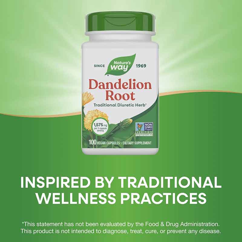 Dandelion Root, 100 Veg Capsules, by Natures Way, image #4