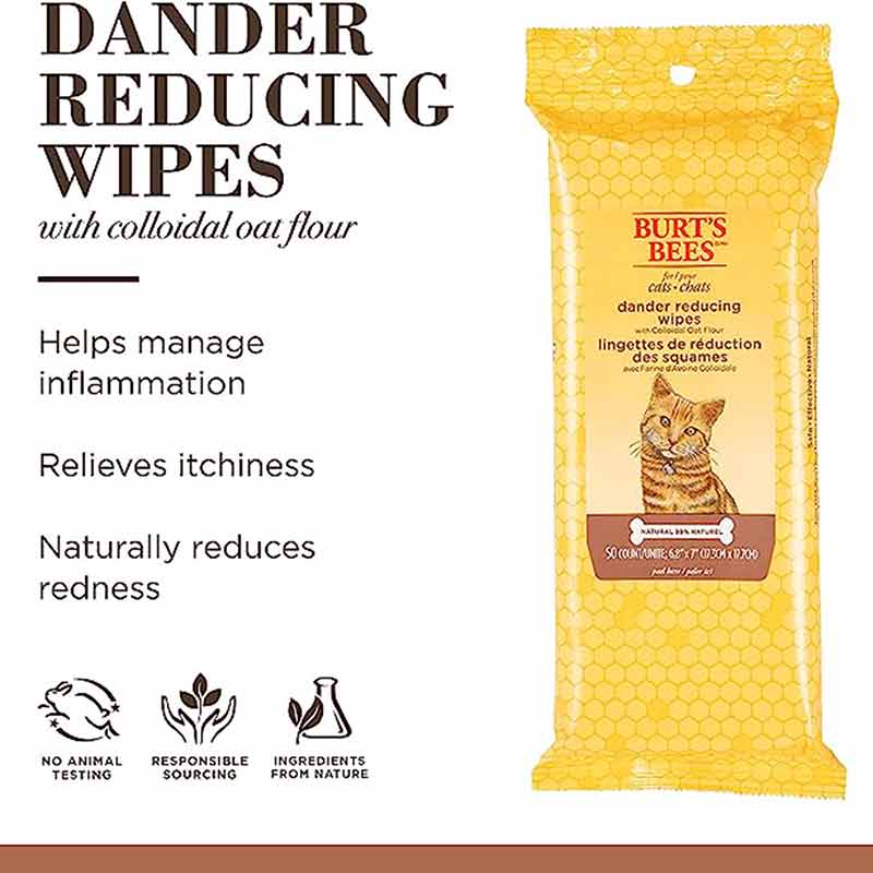 Dander Reducing Wipes for Cats, 50 Wipes, by Burt's Bees Pets, image #2