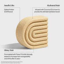 Tan solid conditioner bar with wavy ridged surface texture, 2.7 oz Kitsch coconut oil formula.