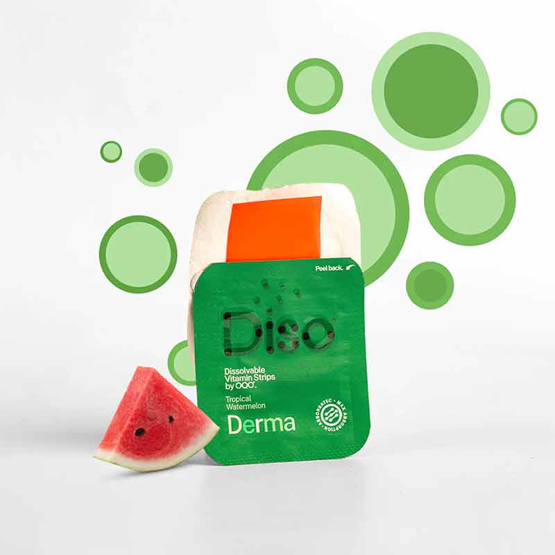 Derma Skin & Hair Supplements, Tropical Watermelon, 30 Strips, by Diso, image #3
