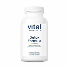 White bottle of Vital Nutrients Detox Formula dietary supplement containing 120 vegan capsules.