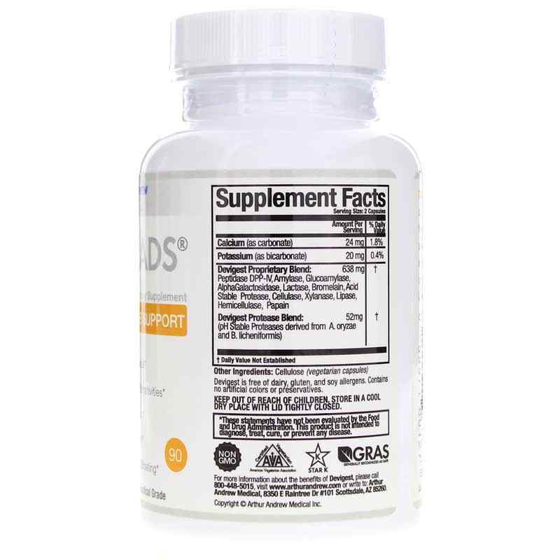 Devigest Advanced Digestive Support, 90 Capsules, by Arthur Andrew Medical, image #2