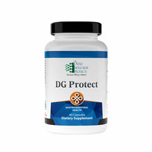 DG Protect dietary supplement bottle by Ortho Molecular Products containing 60 capsules for gastrointestinal health.