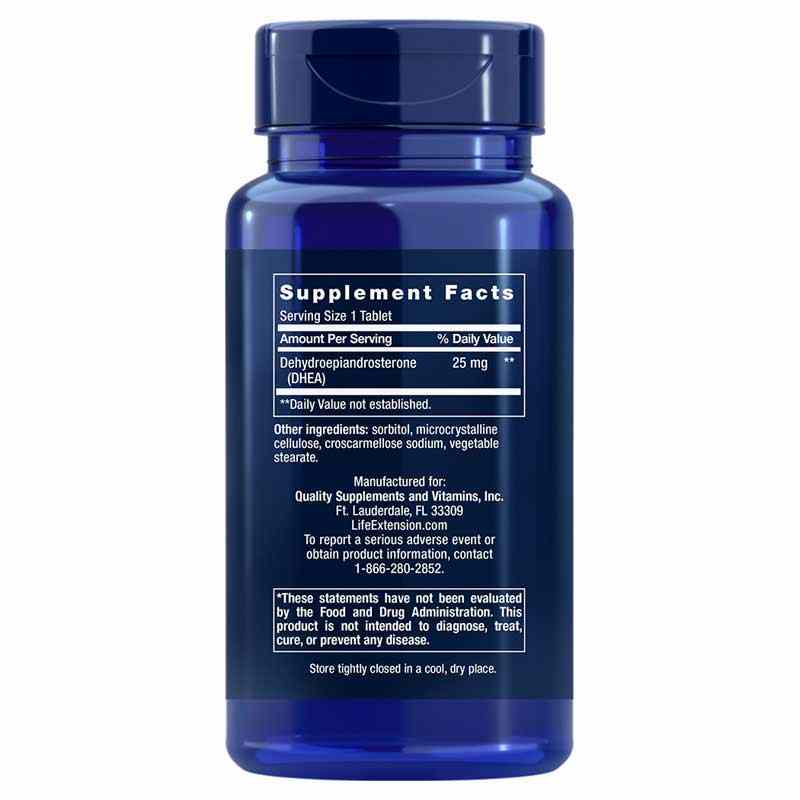 DHEA 25 Mg Dissolve in Mouth Tablets, by Life Extension, image #2