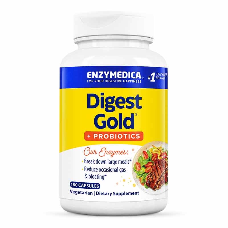 Digest Gold + Probiotics, 180 Capsules, by Enzymedica