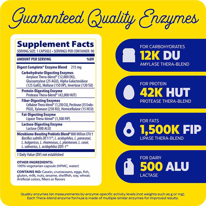 Digest Complete + Probiotics, 90 Capsules, by Enzymedica, image #2