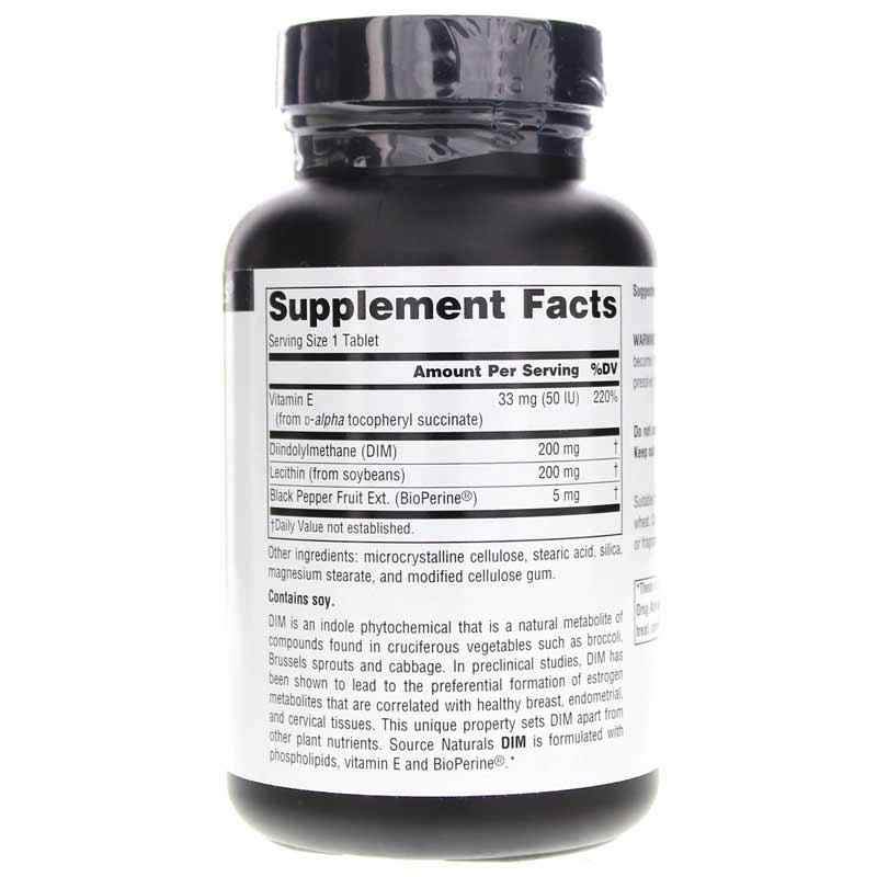 DIM 200 Mg, 60 Tablets, by Source Naturals, image #2