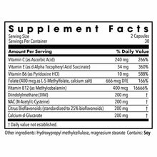 Supplement Facts label showing DIM Complex ingredients including Vitamin C, E, B6, Folate, B12, DIM, NAC, and Citrus Bioflavo