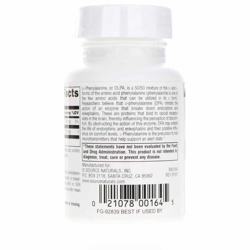 DLPA 750 Mg, 30 Tablets, by Source Naturals, image #3
