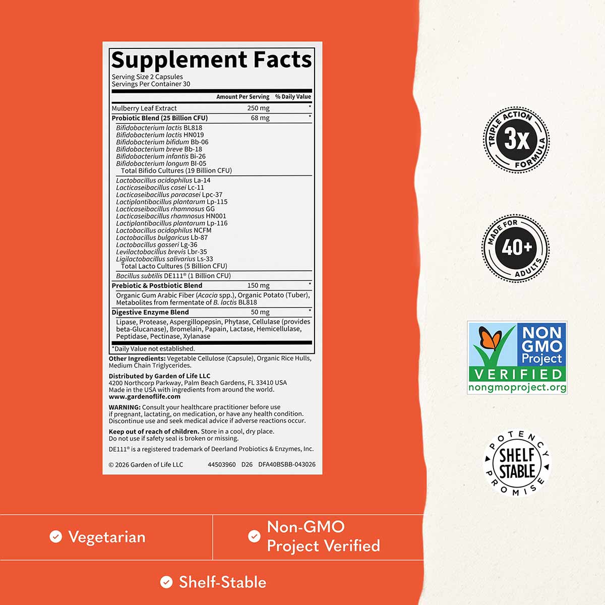 Dr. Formulated Blood Sugar Biotic, by Garden of Life