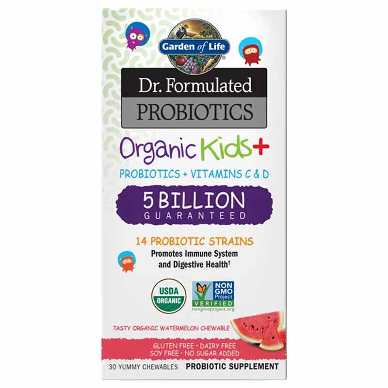 Dr. Formulated Probiotics Organic Kids +, Watermelon, by Garden of Life