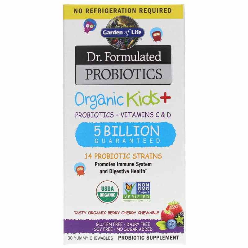 Dr. Formulated Probiotics Organic Kids + Shelf-Stable Berry Cherry, by Garden of Life