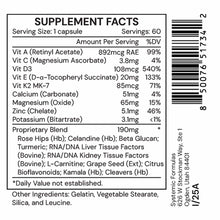 Supplement Facts label showing DV3 Vitamin D3 Plus with 60 capsules per serving, listing vitamins A, C, D3, E, K2, minerals, 