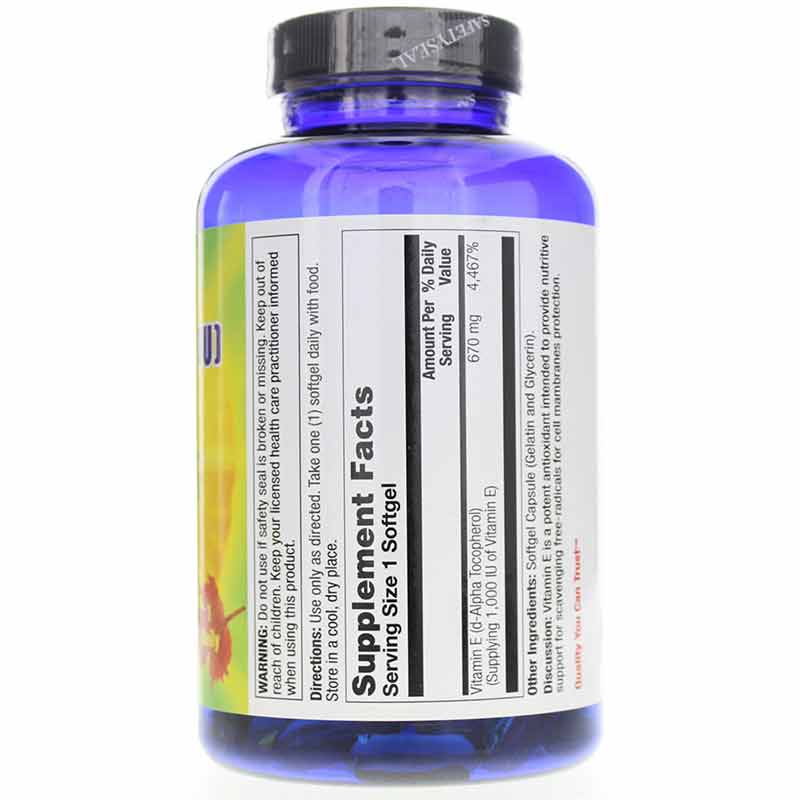 E 1000 IU, 100 Softgels, by Natures Life, image #2