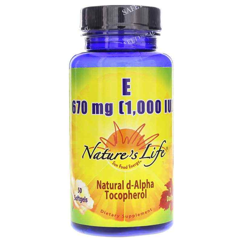 E 1000 IU, 50 Softgels, by Natures Life