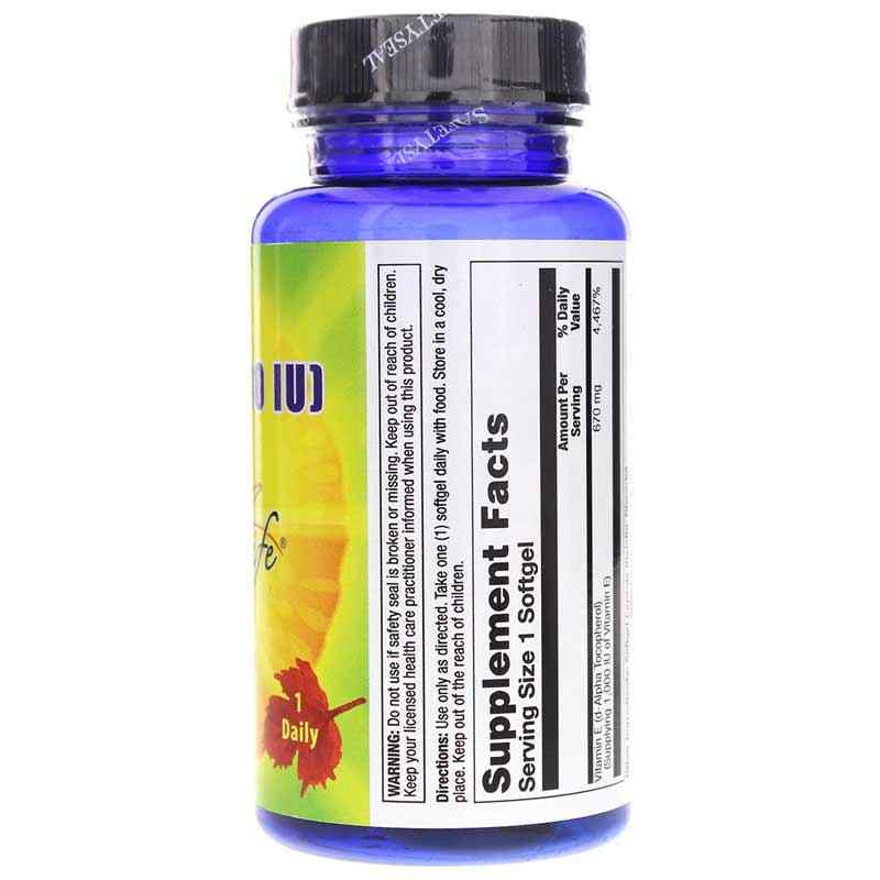 E 1000 IU, 50 Softgels, by Natures Life, image #2