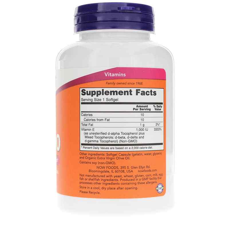 E-1000 Natural with Mixed Tocopherols, by NOW Foods, image #2