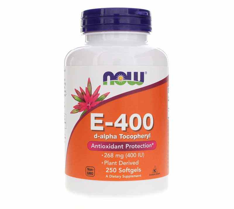 E-400 d-Alpha Tocopheryl, 250 Softgels, by NOW Foods
