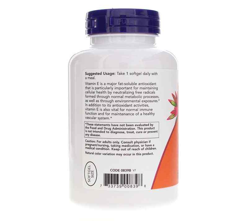 E-400 d-Alpha Tocopheryl, 250 Softgels, by NOW Foods, image #3