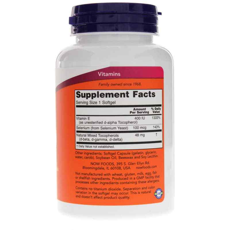 E-400 Natural with Selenium, by NOW Foods, image #2