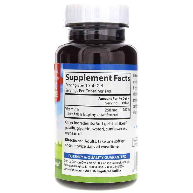 E-Gems 400 IU, 140 Softgels, by Carlson Labs, image #2