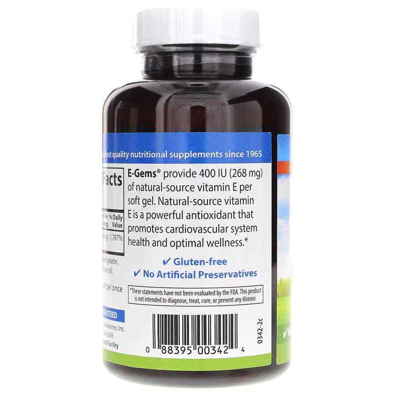 E-Gems 400 IU, 200 Softgels, by Carlson Labs, image #3