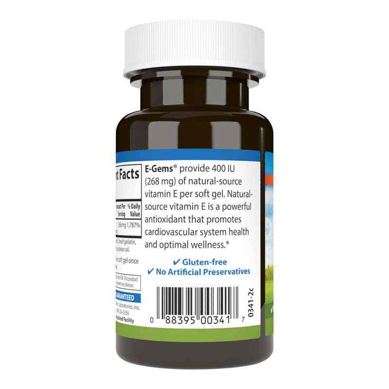 E-Gems 400 IU, 60 Softgels, by Carlson Labs, image #3