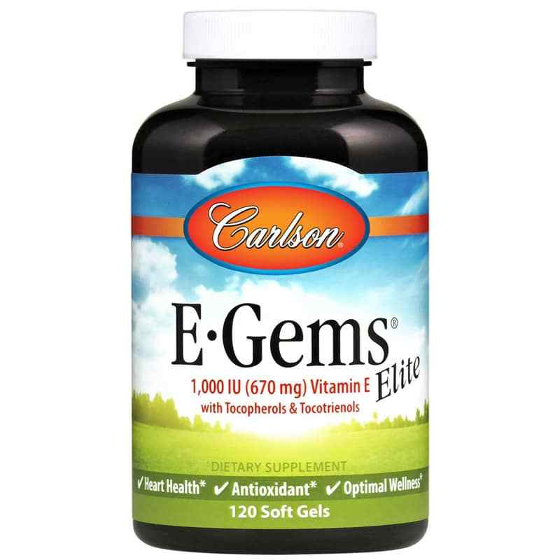 E-Gems Elite 1000 IU Natural Vitamin E, 120 Softgels, by Carlson Labs