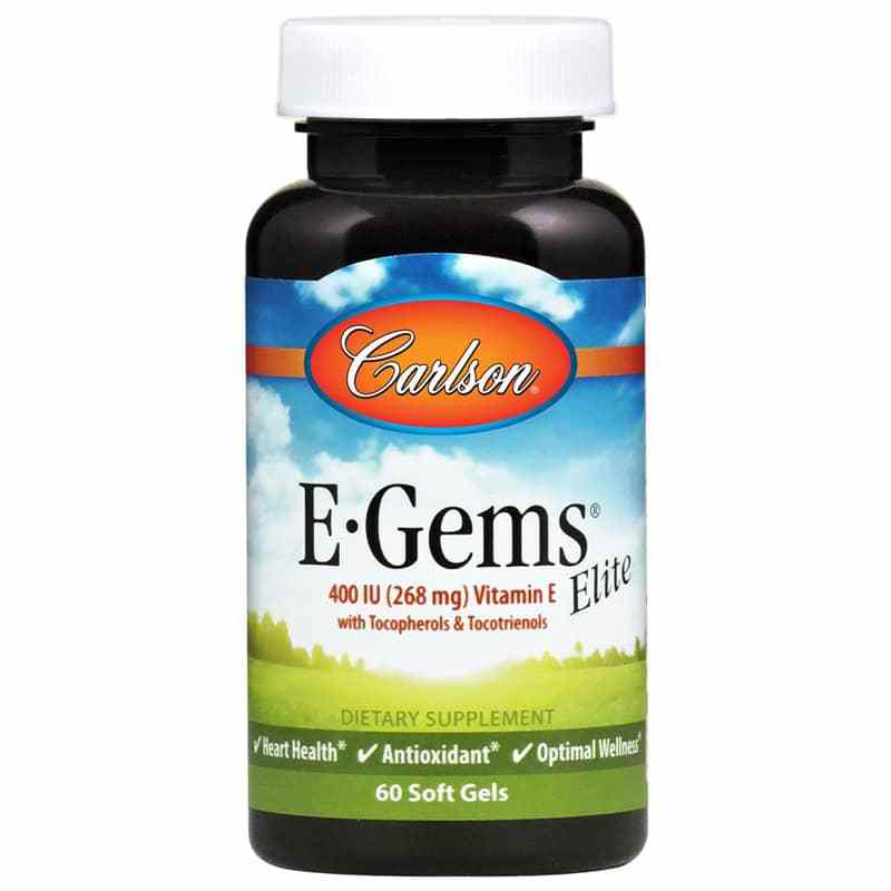 E-Gems Elite 400 IU (268 Mg) Vitamin E, 60 Softgels, by Carlson Labs