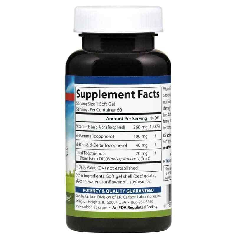 E-Gems Elite 400 IU (268 Mg) Vitamin E, 60 Softgels, by Carlson Labs, image #2