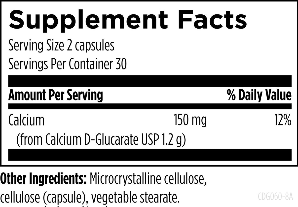 Calcium D-Glucarate, 60 Veg Capsules, by Designs For Health