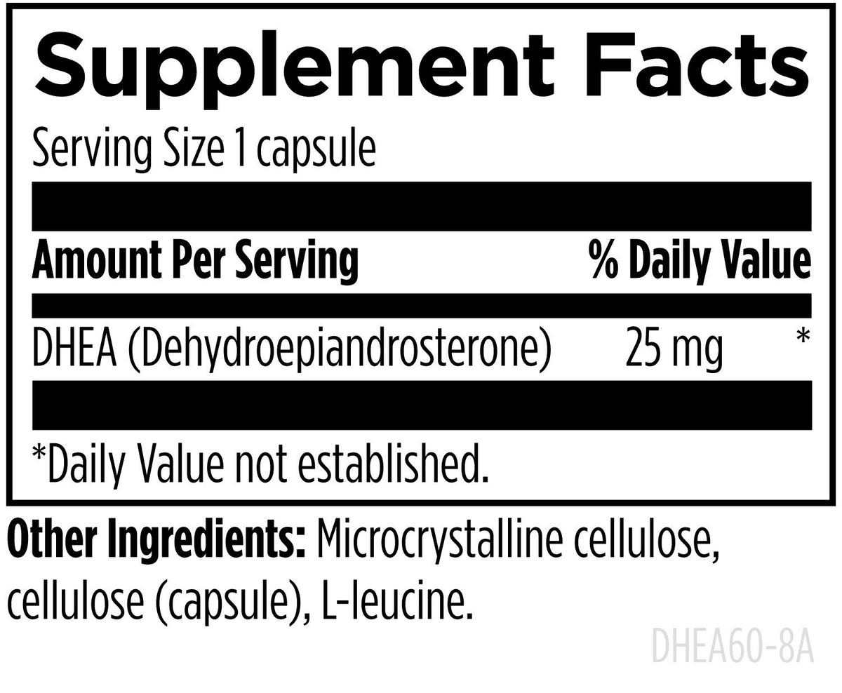 DHEA 25 Mg, 60 Veg Capsules, by Designs For Health