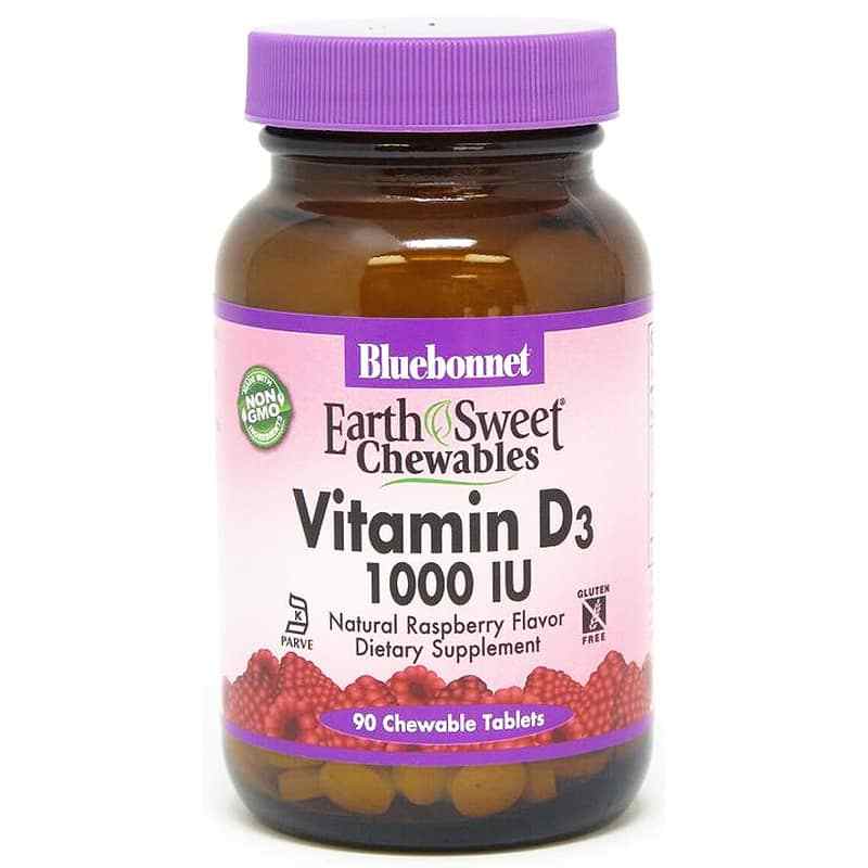 Earth Sweet Chewables Vitamin D3 1000 IU, by Bluebonnet