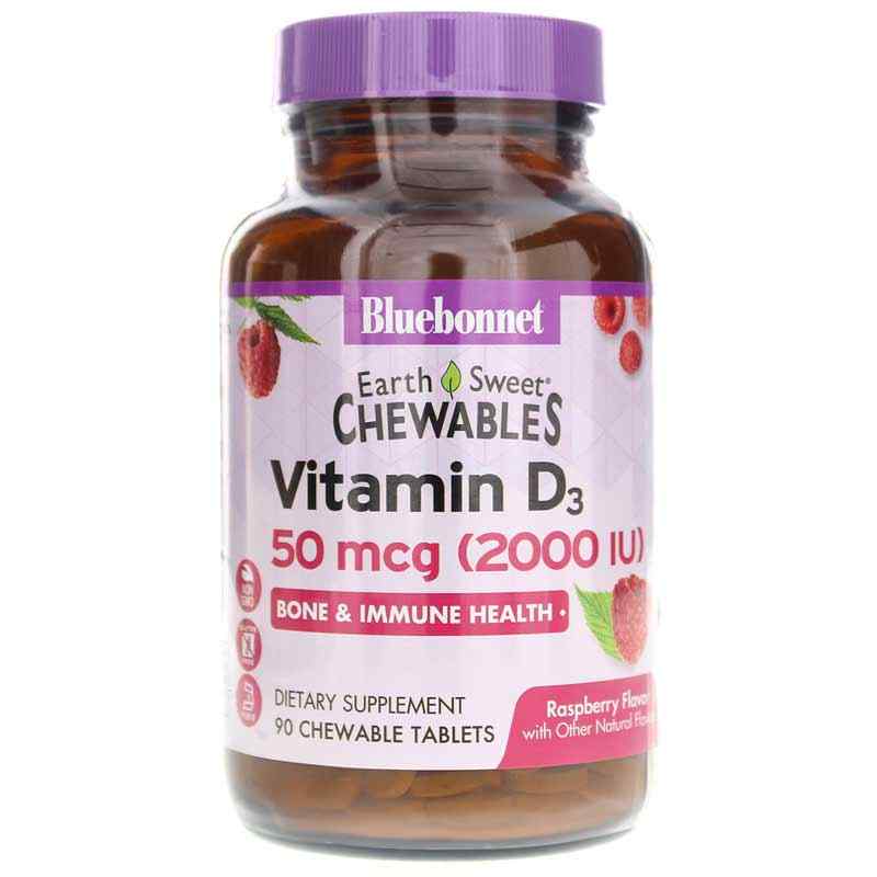 Earth Sweet Chewables Vitamin D3 2000 IU, by Bluebonnet