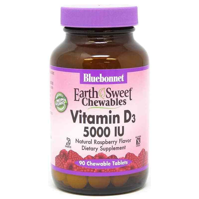 Earth Sweet Chewables Vitamin D3 5000 IU, by Bluebonnet