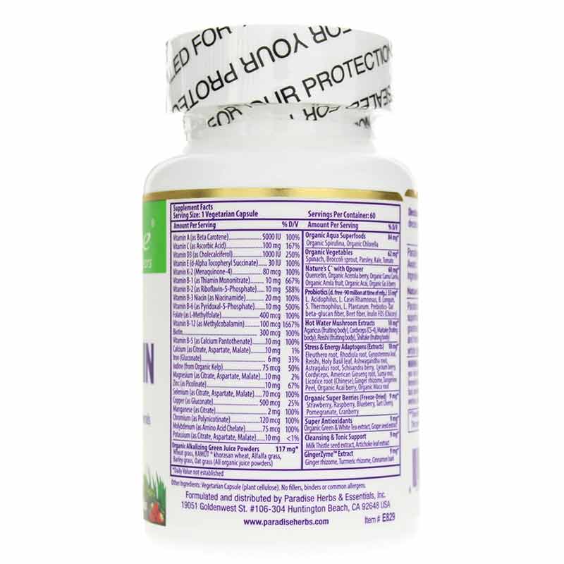 Earth's Blend Superfood Multivitamin with Iron, 60 Veg Capsules, by Paradise Herbs, image #2