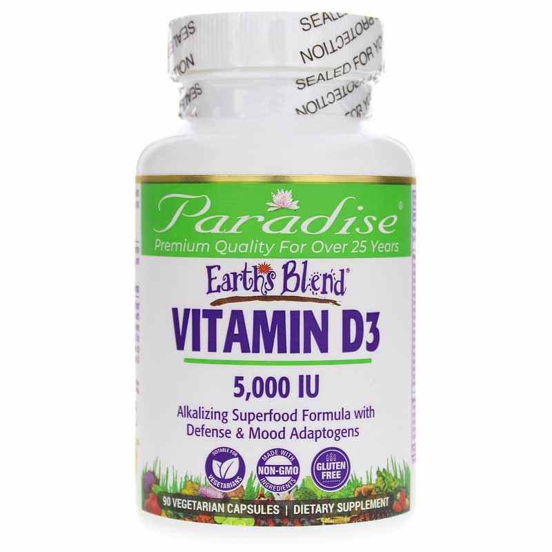 Earth's Blend Vitamin D3 5000 IU, by Paradise Herbs