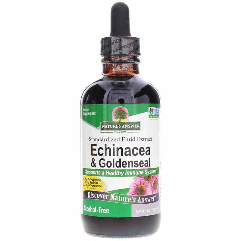 Echinacea Goldenseal Extract Alcohol-Free, 4 Oz, by Natures Answer