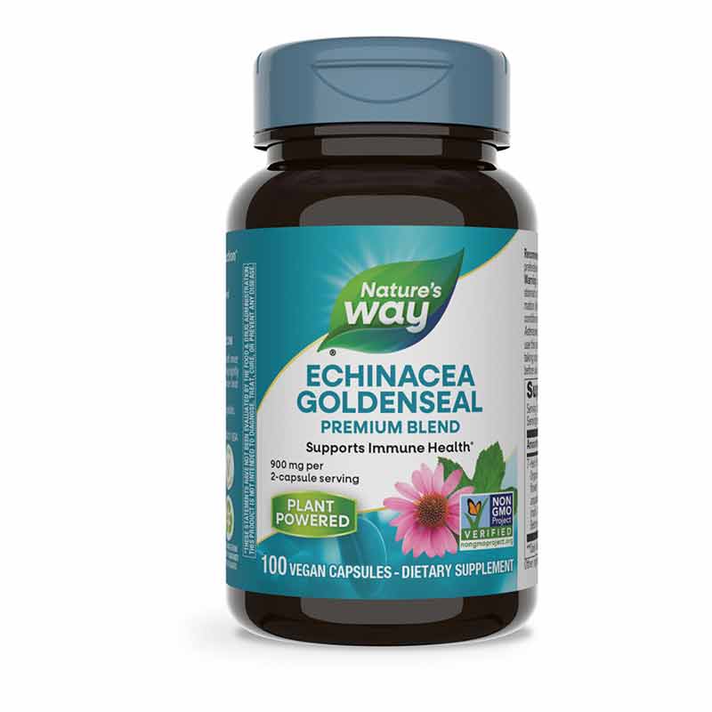 Echinacea Goldenseal Premium Blend, 100 Vegan Capsules, by Natures Way